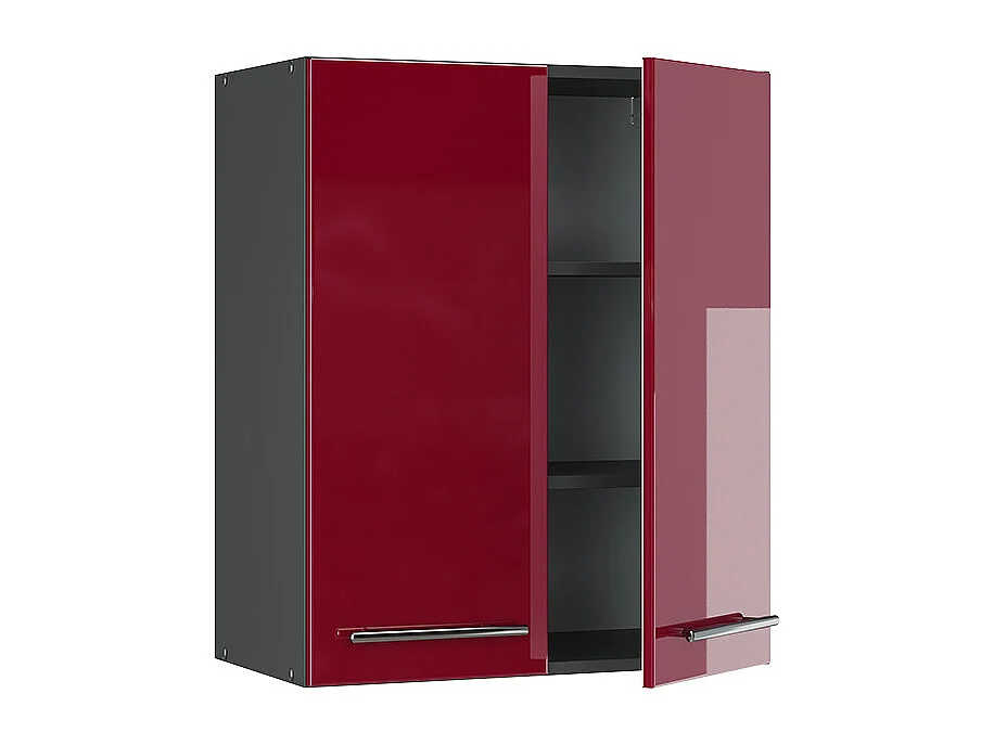 Elément haut de cuisine rouge bordeaux haute brillance 60x34.1x72 fame-line