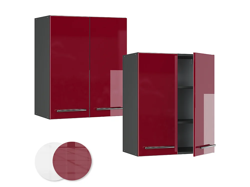 Wall cabinet bordeaux high gloss 60x34.1x72 fame-line