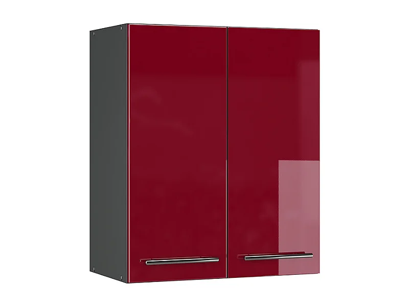 Elément haut de cuisine rouge bordeaux haute brillance 60x34.1x72 fame-line