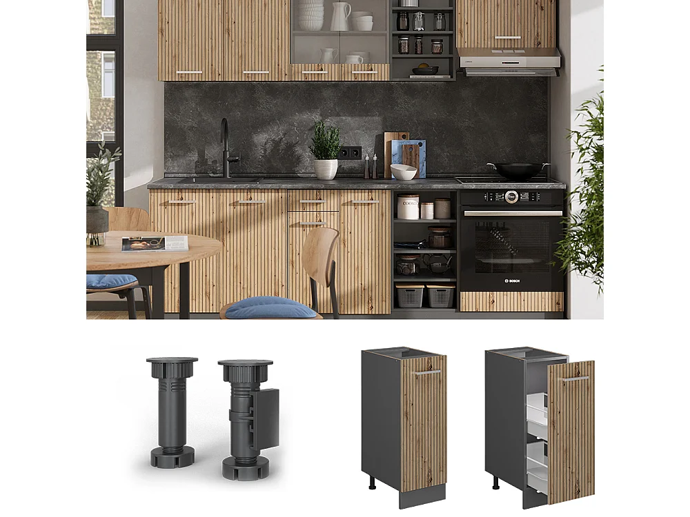 Meuble de cuisine chêne artisan 30x46x81.6 r-line