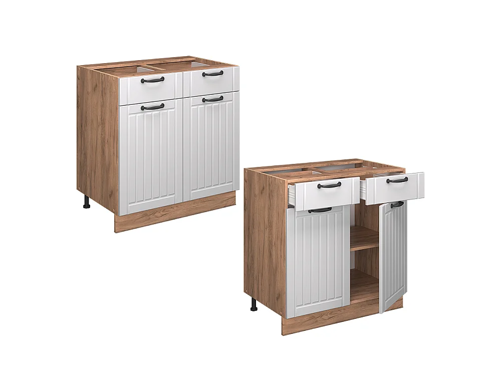 Küchenunterschrank weiß landhaus 80x60x82 fame-line