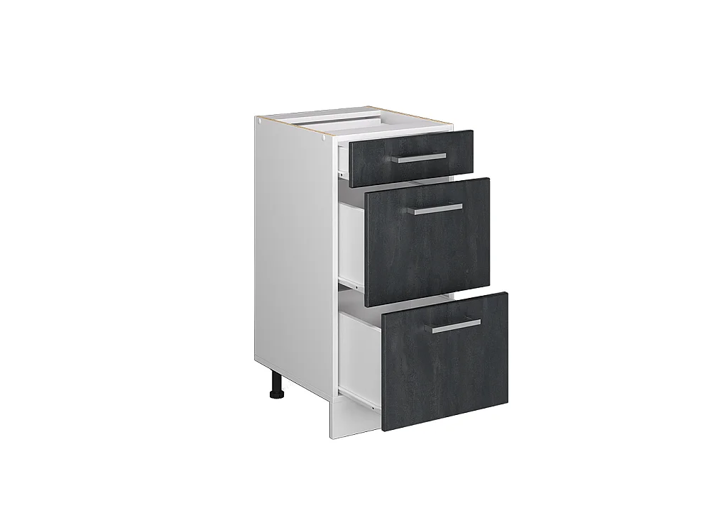 Keukenonderkast zwart beton 40x60x81.6 r-line