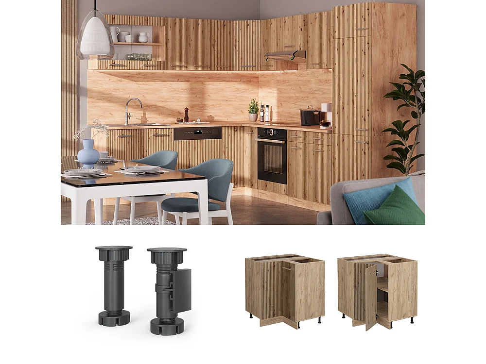 Armario de esquina roble artesanal 75.6x60x81.6 r-line