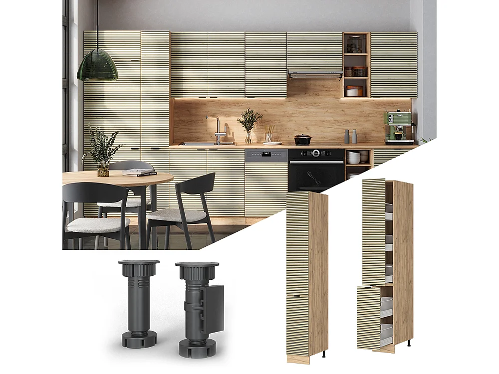 Meuble haute de cuisine panneau en chêne 30x58x206.8 fame-line