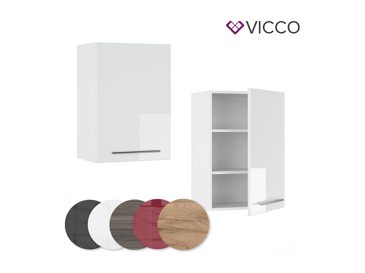 Elément haut de cuisine blanc haute brillance 50x34.1x72 fame-line