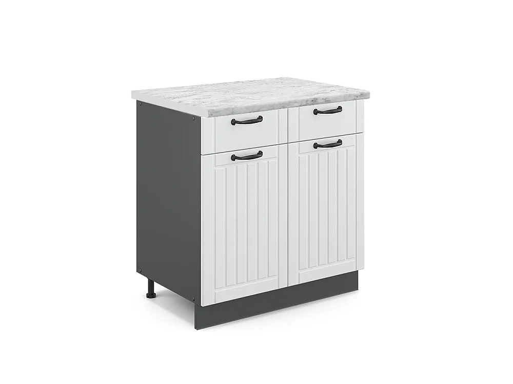 Meuble cuisine blanc campagne 80x60x82 fame-line
