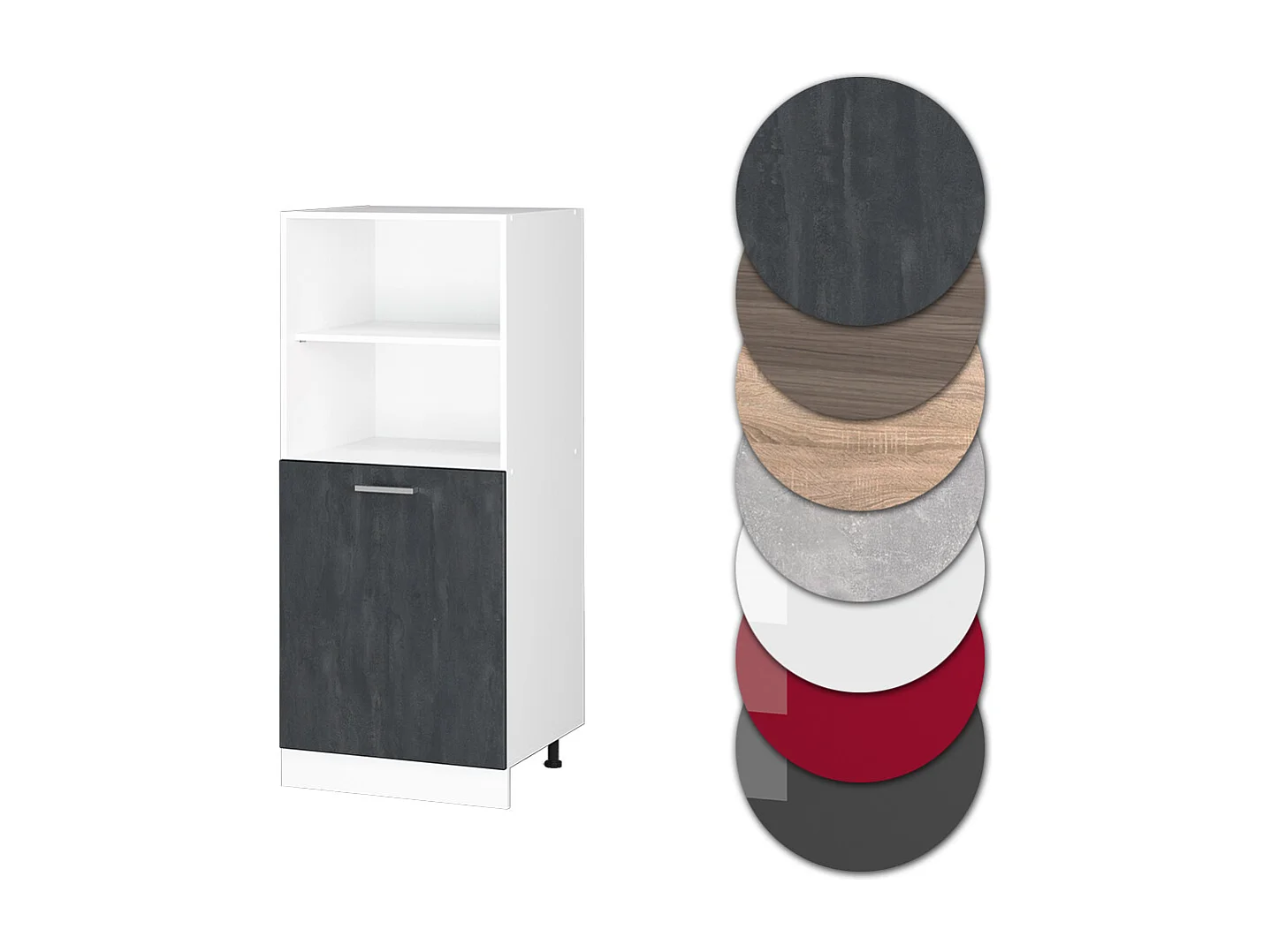 Meuble pour four béton noir 60x57x143 r-line