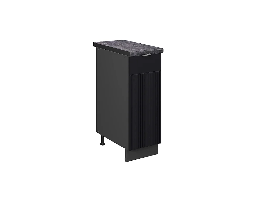 Meuble de cuisine noir rayé 30x60x82 fame-line