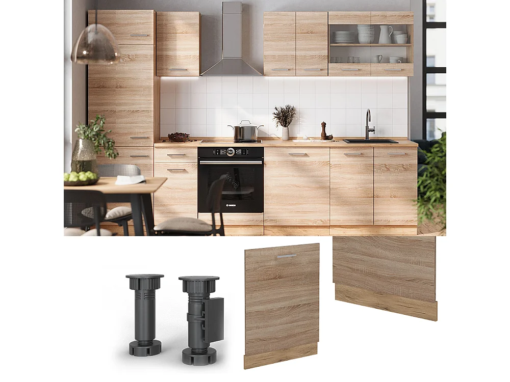 Façade de lave-vaisselle sonoma 60x1.6x81.8 r-line