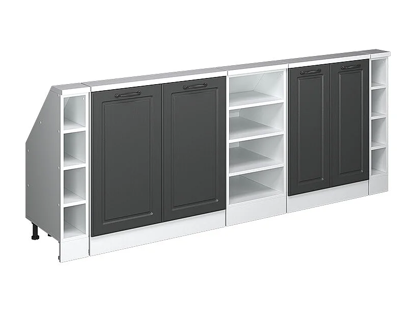 Armario de cocina para techo inclinado antracita casa de campo 215x46x81.6 r-line