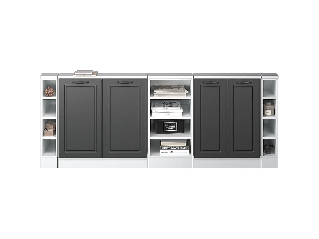 Meuble sous pente anthracite campagne 210x46x81.6 r-line