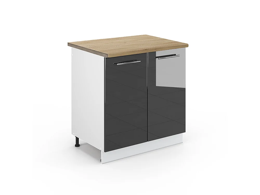 Spülenunterschrank anthrazit hochglanz 80x60x82 fame-line