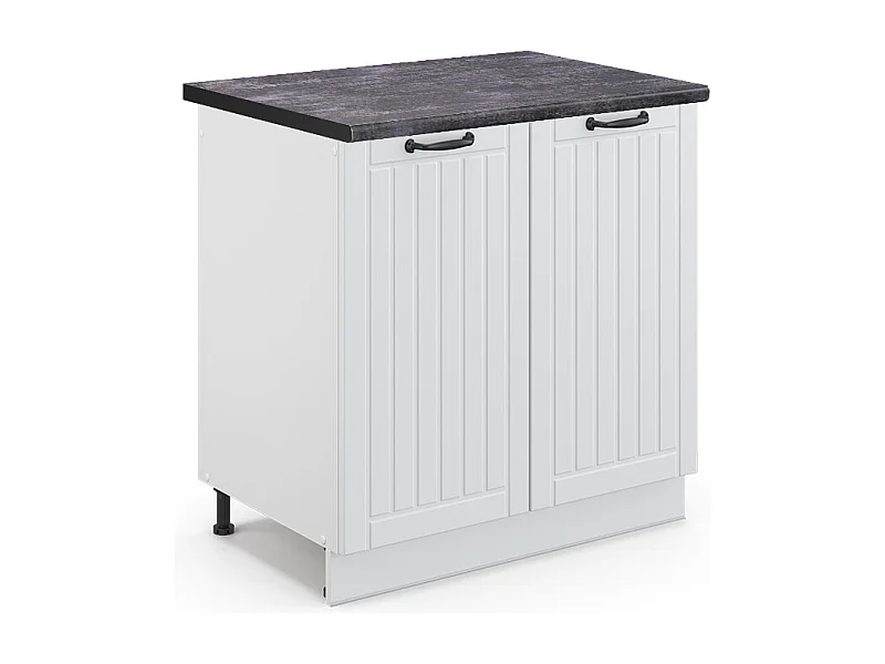 Meuble bas sous-évier blanc campagne 80x60x82 fame-line