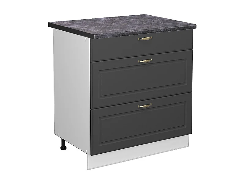 Meuble cuisine anthracite-or 80x60x82 fame-line