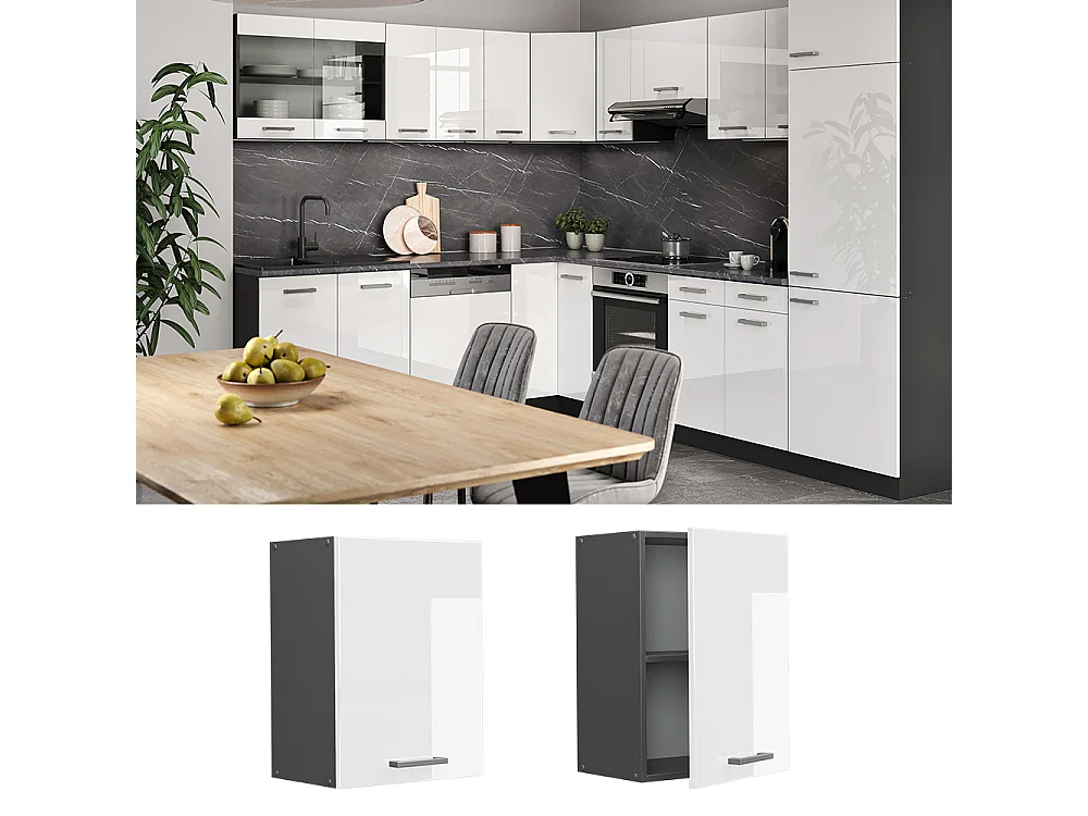 Armario colgante blanco alto brillo 45x31x60 r-line