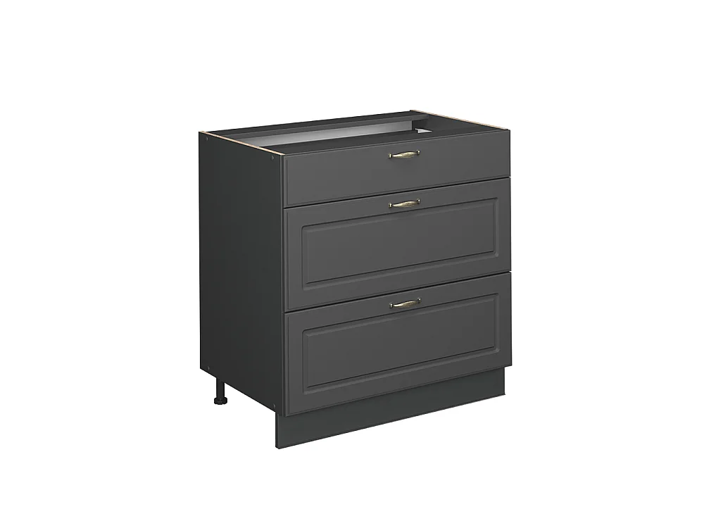 Kitchen base cabinet anthrazit-gold landhaus 80x60x82 fame-line