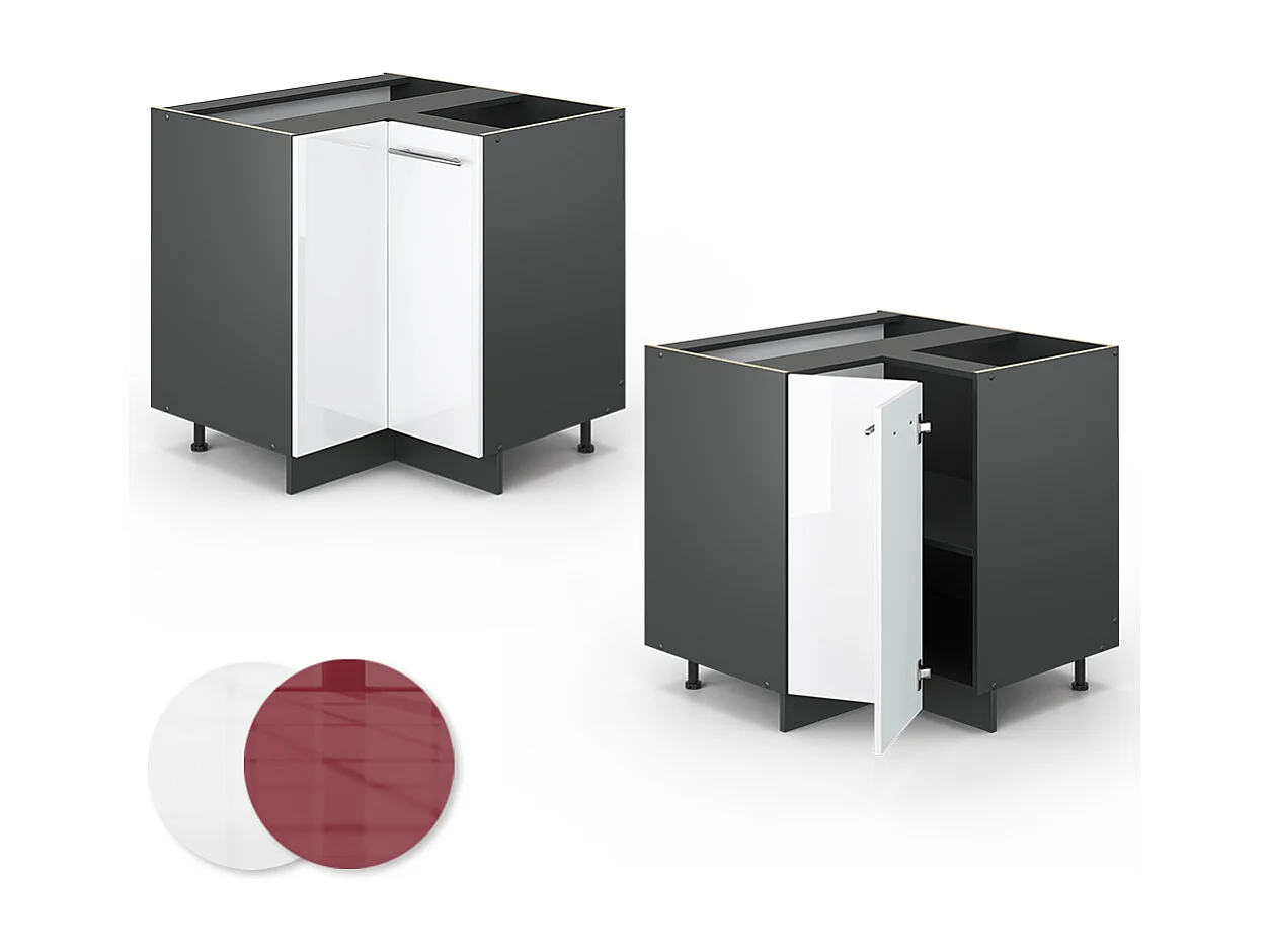 Mobile ad angolo cucina bianco lucido 80.5x60x82 fame-line