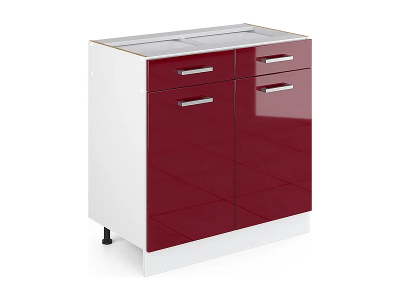 Mueble bajo de cocina rojo de alto brillo 80x46x81.6 r-line