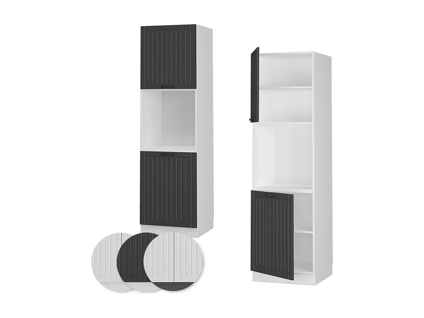 Meuble pour four anthracite campagne 60x58x206.8 fame-line