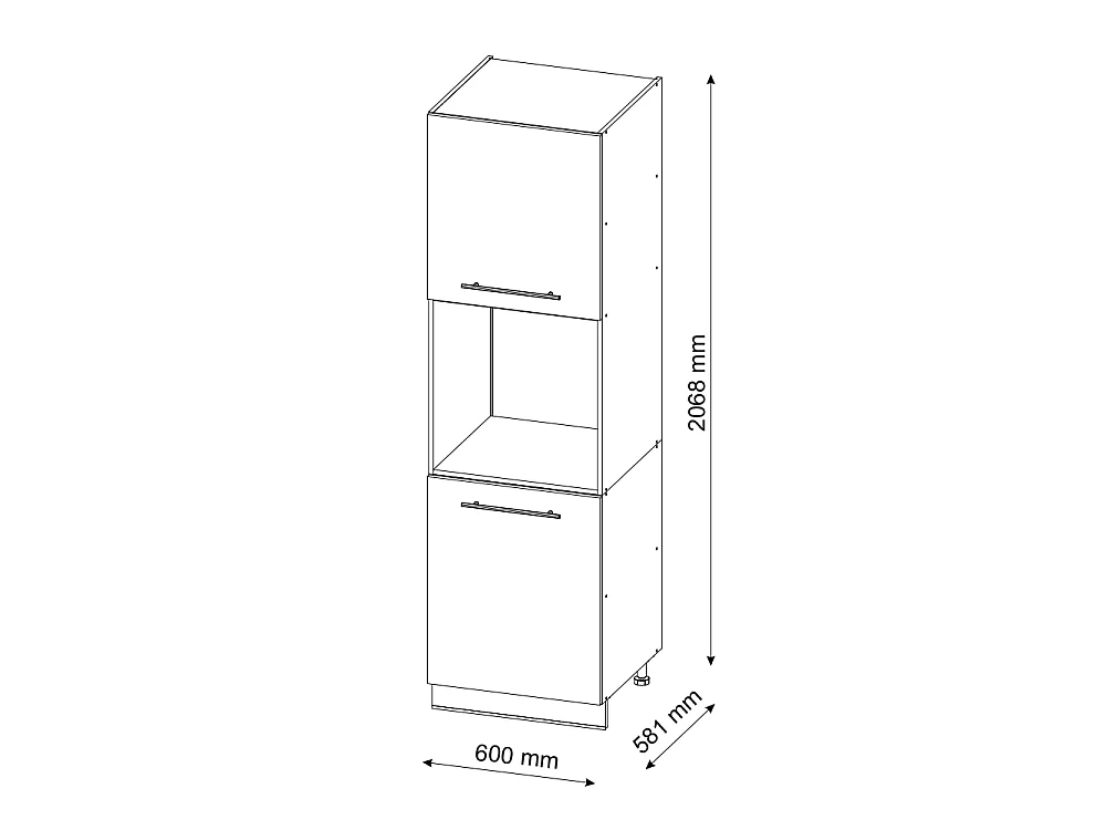 Armario para horno empotrado antracita casa de campo 60x58x206.8 fame-line