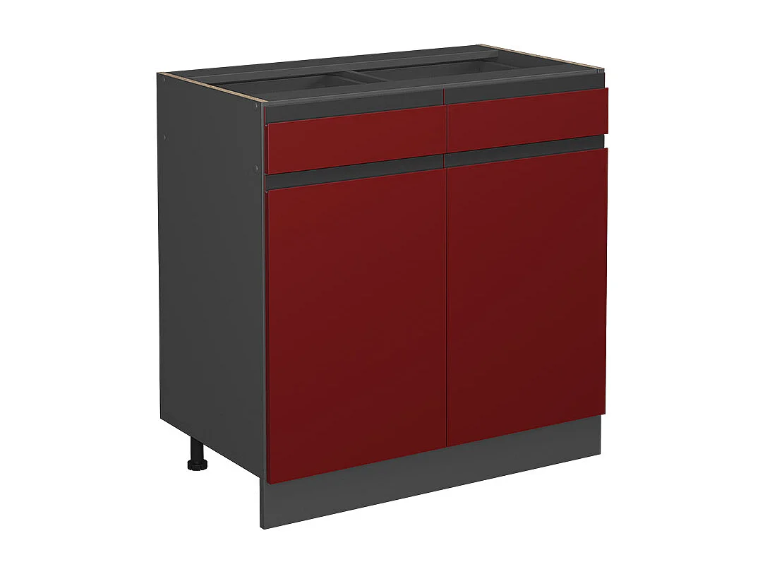 Mueble bajo de cocina rojo 80x46x81.6 r-line
