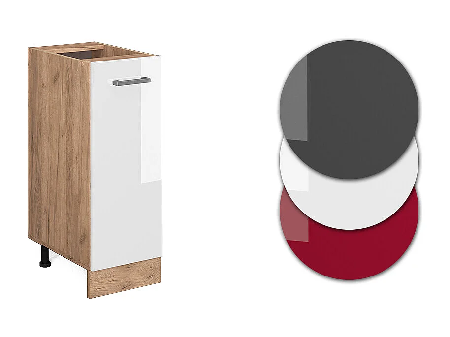 Meuble de cuisine blanc haute brillance 30x60x81.6 r-line