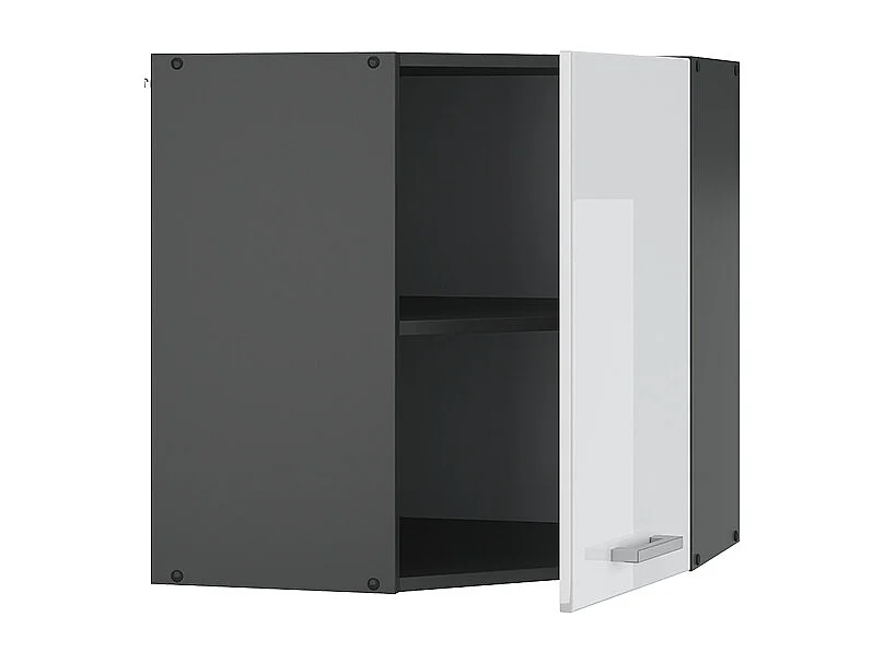 Armario colgante de esquina blanco alto brillo 57x34.1x60 r-line