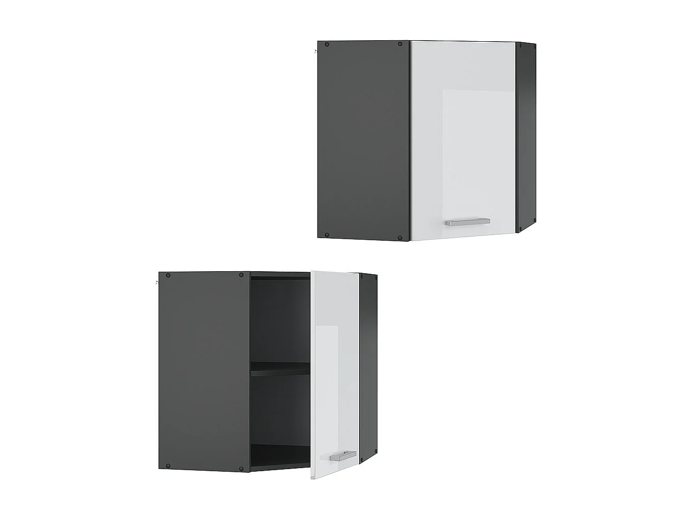 Armario colgante de esquina blanco alto brillo 57x34.1x60 r-line