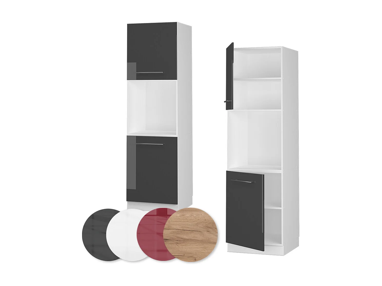 Meuble pour four anthracite haute brillance 60x58x206.8 fame-line