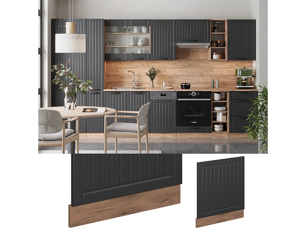 Façade gris foncé 60x1.6x67.4 fame-line