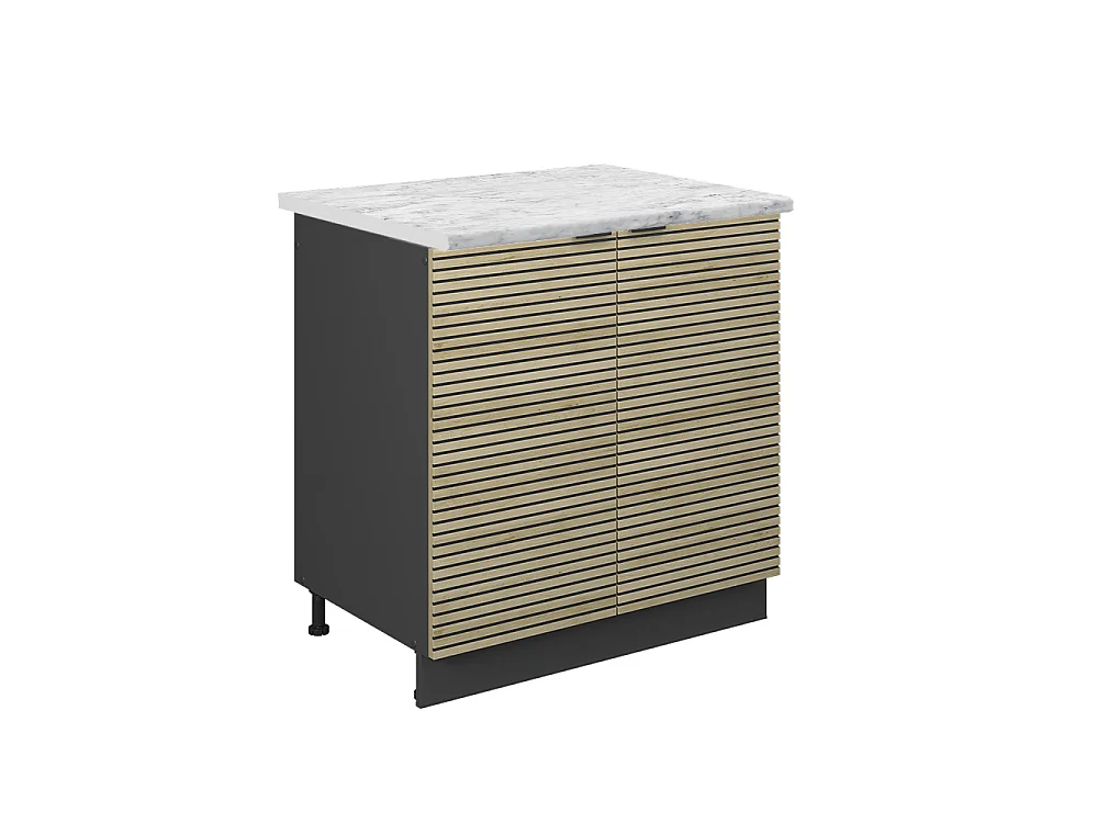 Meuble bas sous-évier panneau en chêne 80x60x82 fame-line