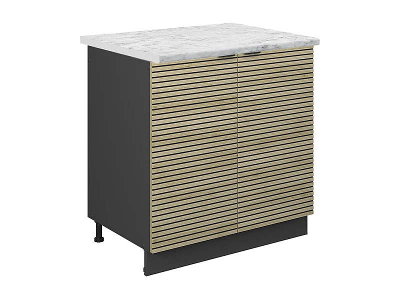 Meuble bas sous-évier panneau en chêne 80x60x82 fame-line