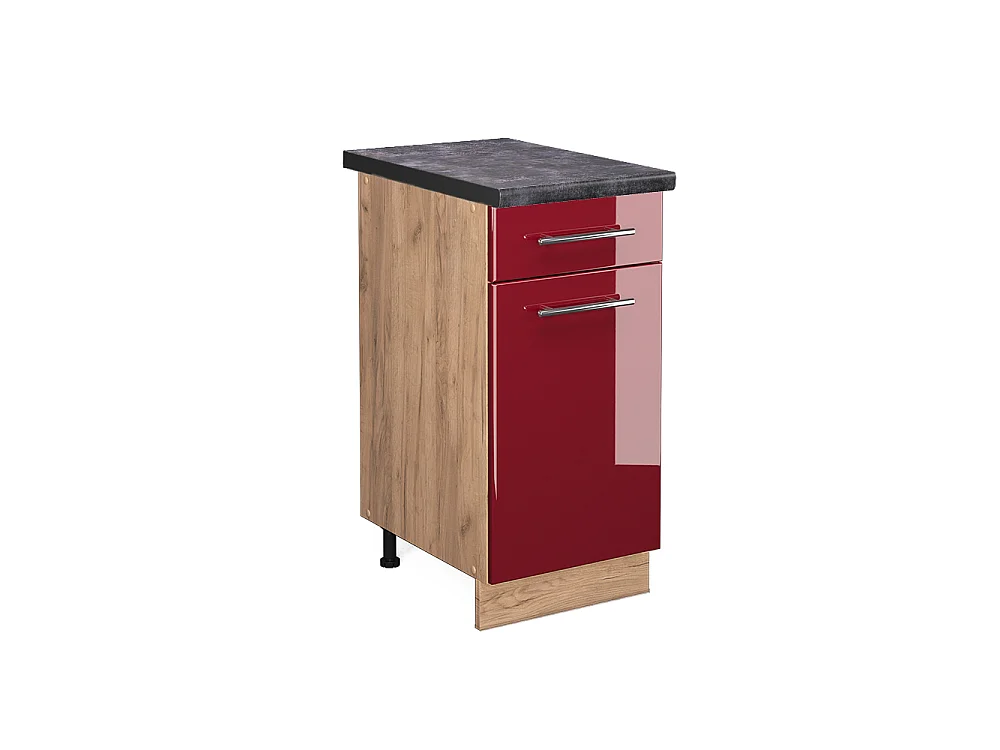 Mobiletto base per cucina Bordeaux lucido 40x60x82 fame-line