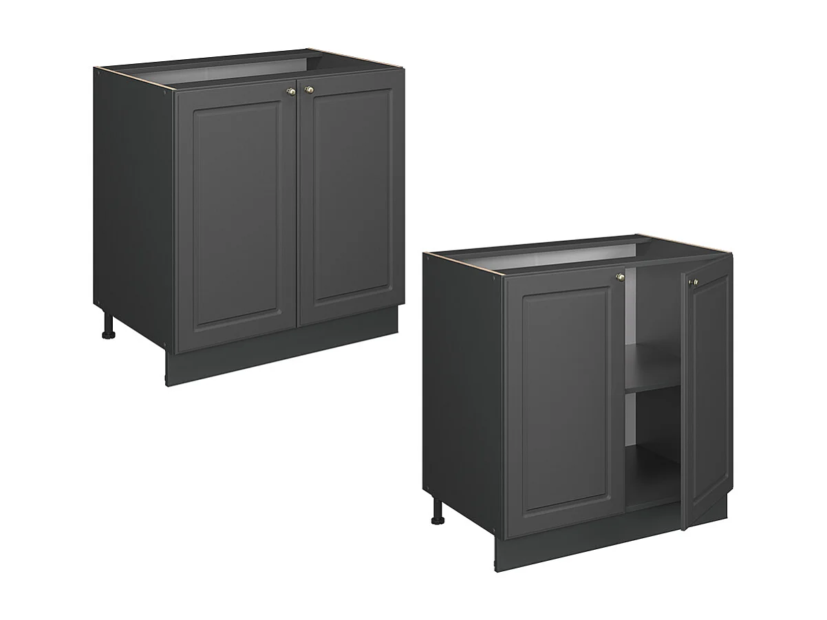 Armario bajo para fregadero antracita-oro landhaus 80x51.6x82 fame-line