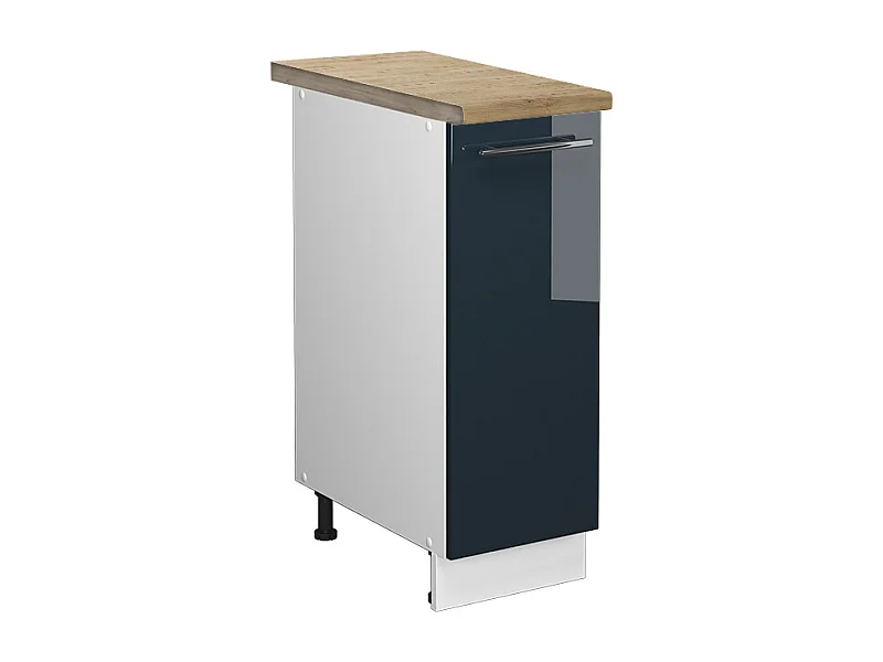 Meuble de cuisine bleu foncé brillant 30x60x82 fame-line