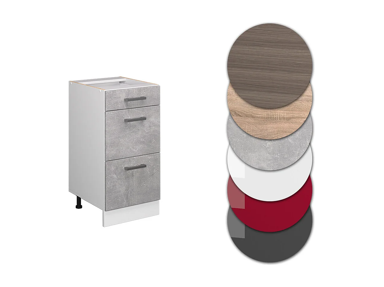 Mueble bajo de cocina hormigón 40x46x81.6 r-line