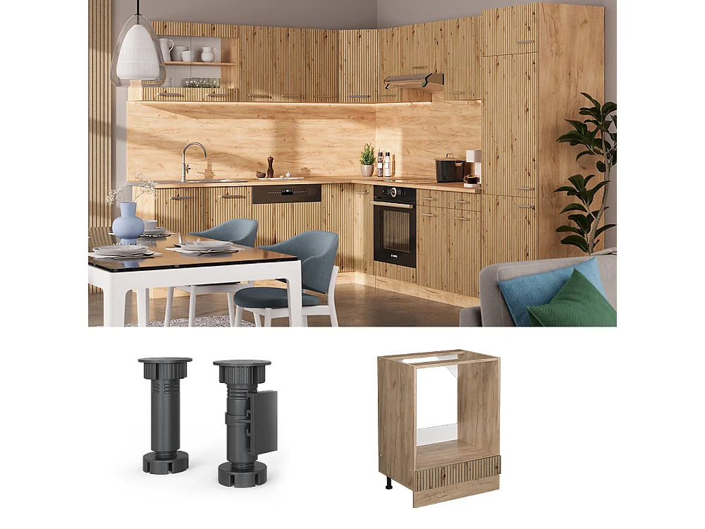 Meuble pour four chêne artisan 60x60x81.6 r-line