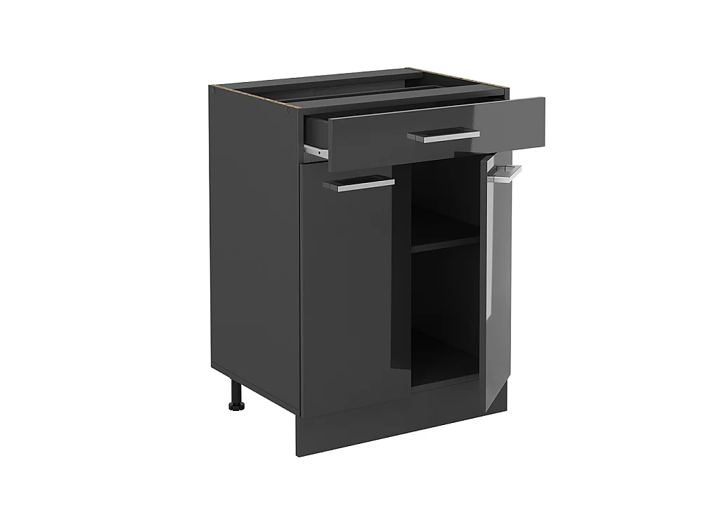Meuble cuisine anthracite haute brillance 60x46x81.6 r-line