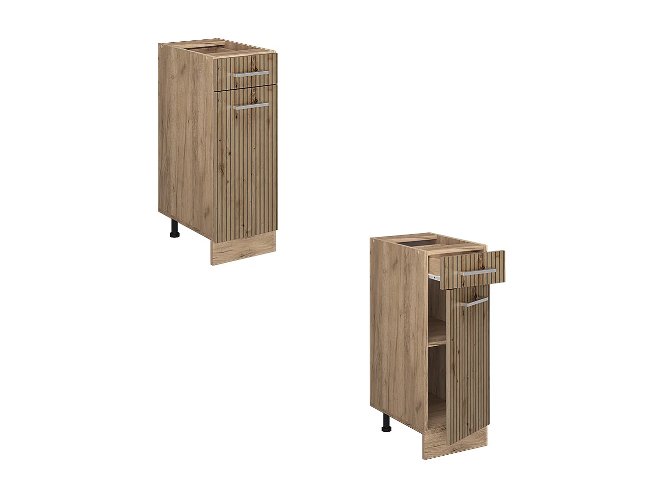 Mueble bajo de cocina roble artesanal 30x46x81.6 r-line