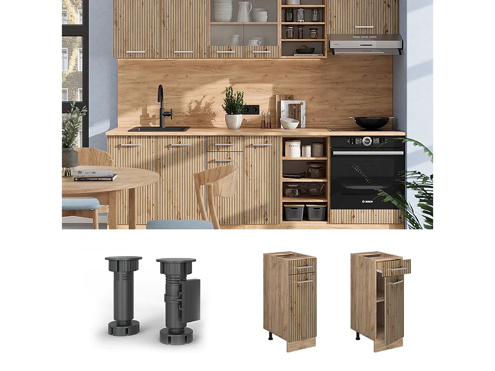 Meuble cuisine chêne artisan 30x46x81.6 r-line