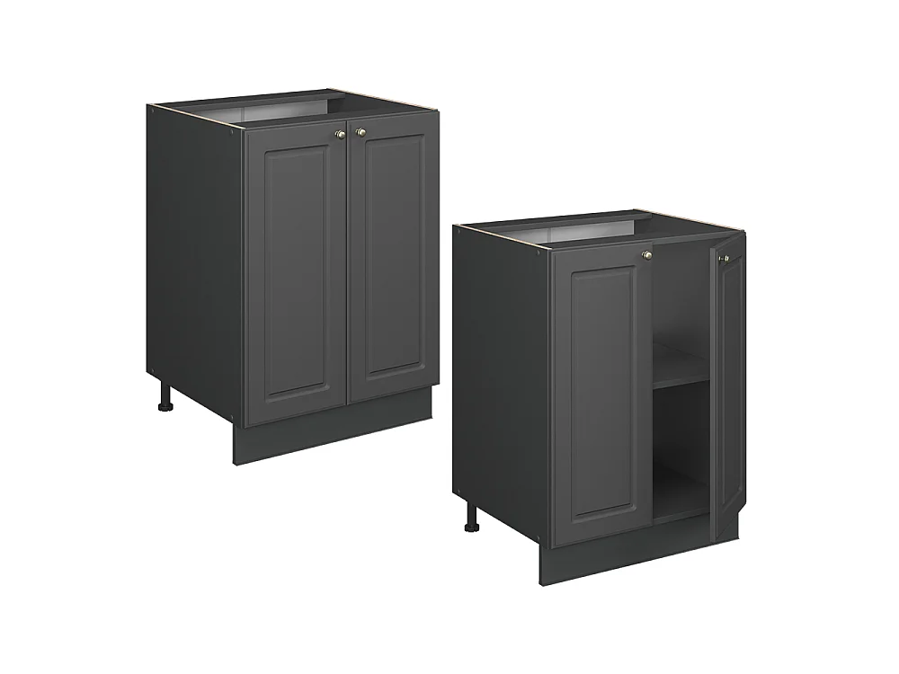 Mobiletto base cucina Antracite-oro rustico 60x60x82 fame-line