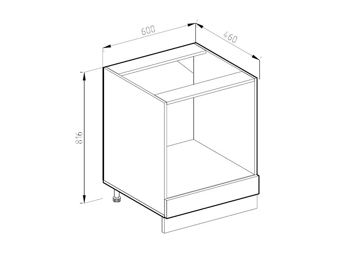 Meuble pour four chêne de force doré 60x46x81.6 r-line