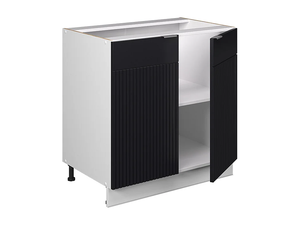 Meuble bas sous-évier noir rayé 80x60x82 fame-line