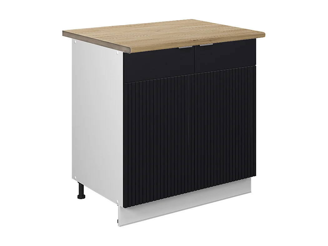 Meuble bas sous-évier noir rayé 80x60x82 fame-line