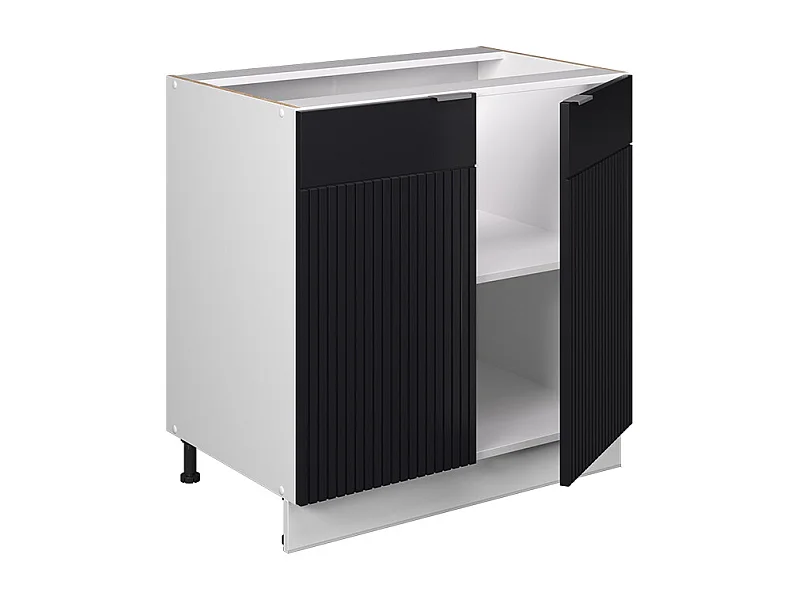 Meuble bas sous-évier noir rayé 80x60x82 fame-line