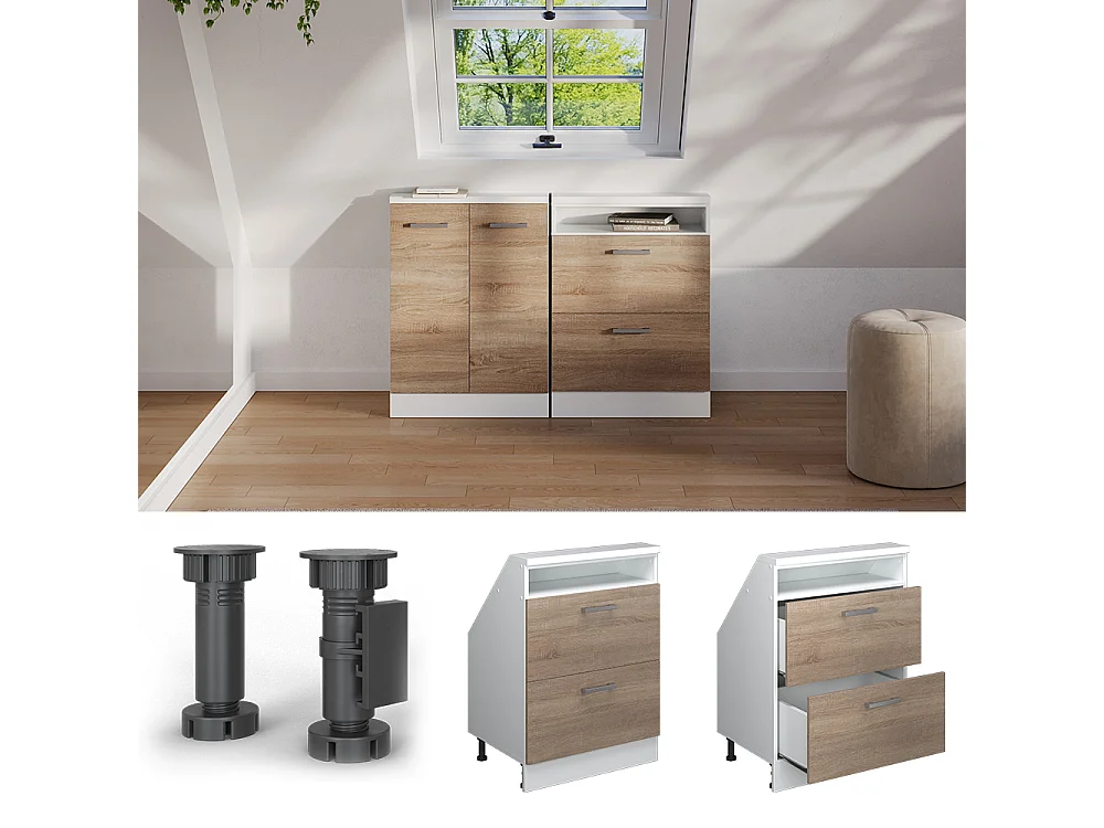 Köksskåp för sluttande tak sonoma 60x46x81.6 r-line