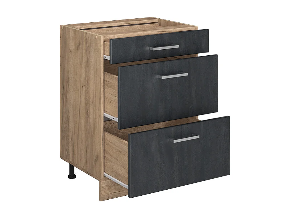 Mueble bajo de cocina hormigón negro 60x46x81.6 r-line