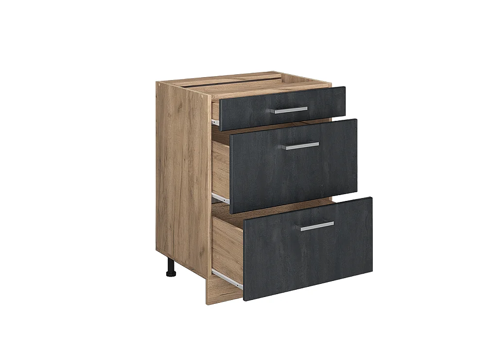 Mueble bajo de cocina hormigón negro 60x46x81.6 r-line