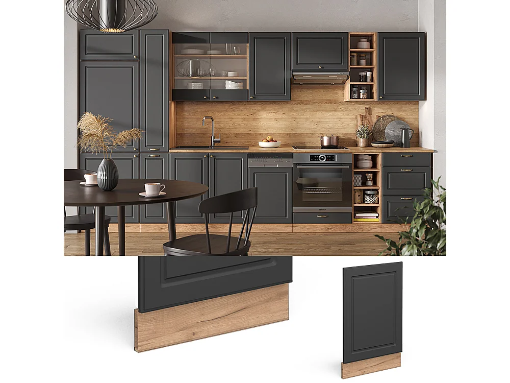 Panel frontal antracita-oro 45x1.6x67.4 fame-line