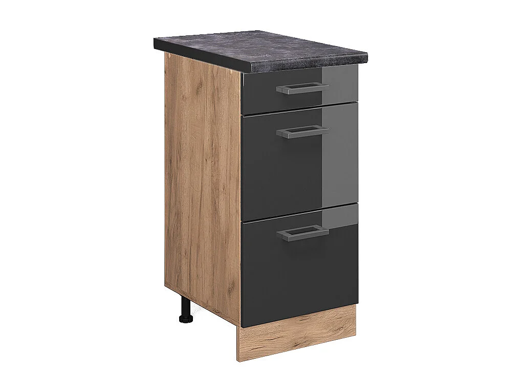 Mobiletto base per cucina antracite lucido 40x60x81.6 r-line